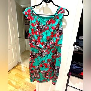 Gorgeous dress green and red satin, Jessica Simpson